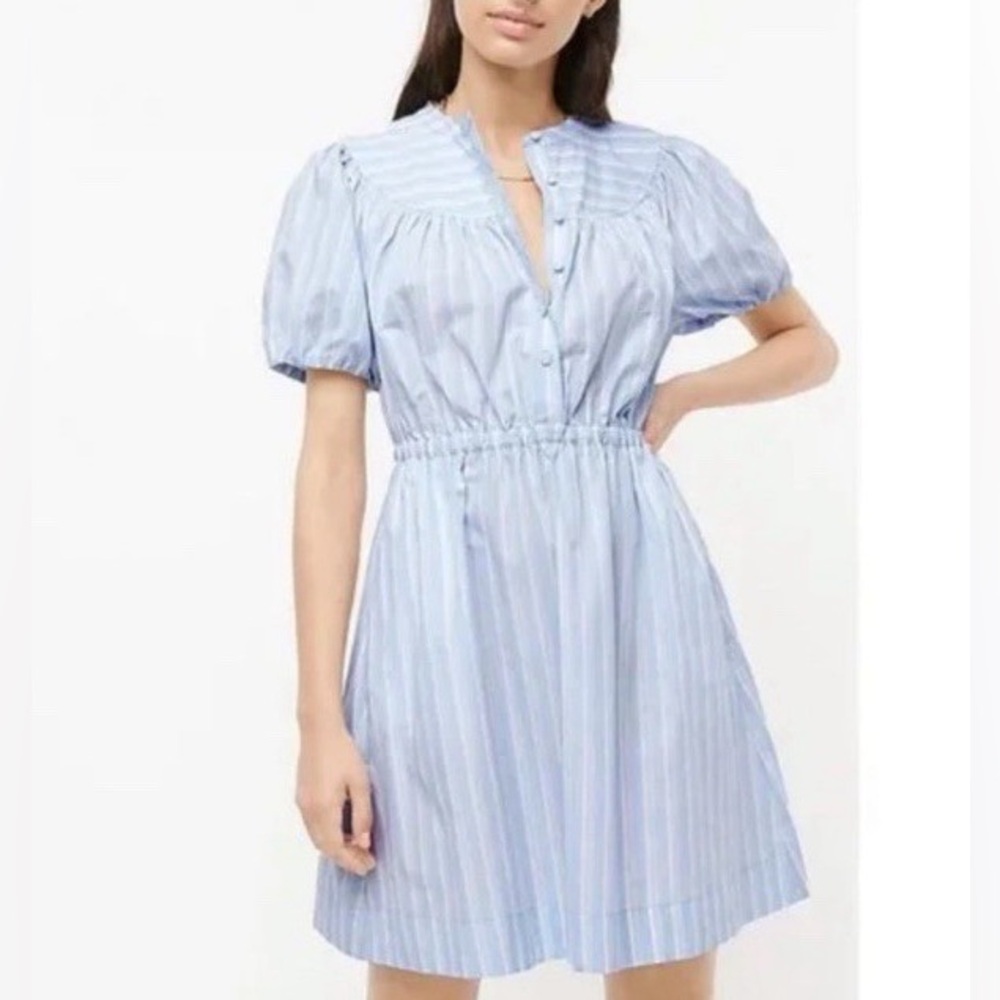J. Crew Light Blue Striped Mini Dress